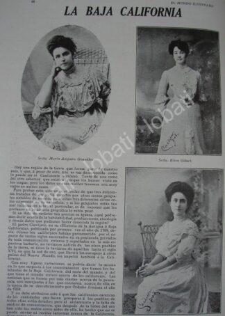 CARTEL ANTIGUO ORIGINAL DE DAMAS DE LA ALTA SOCIEDAD DE BAJA CALIFORNIA 1909 / ASM