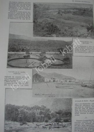 CARTEL ANTIGUO ORIGINAL DE LUGARES DE BAJA CALIFORNIA 1909