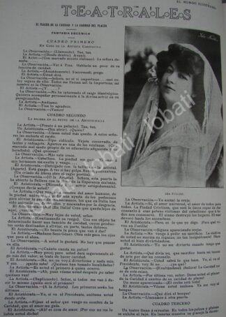 CARTEL ANTIGUO ORIGINAL DE ACTRIZ IDA FULLER Y OBRA TEATRAL 1909 /FEP