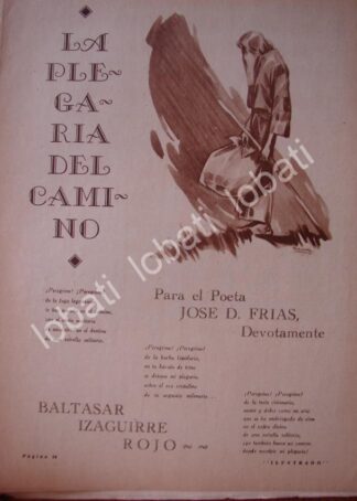 CARTEL ANTIGUO ORIGINAL DE POEMA DE BALTAZAR IZAGUIRRE ROJO. DIBUJO DE FERNANDO BOLAÑOS CACHO 1934