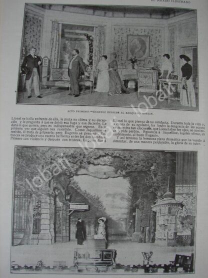 CARTEL ANTIGUO ORIGINAL DE ACTRIZ IDA FULLER Y OBRA TEATRAL 1909 /FEP - Image 2