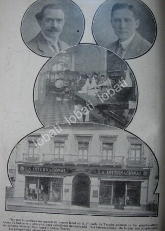 CARTEL ANTIGUO ORIGINAL DE TIENDAS LA INTERNACIONAL 1913 INAUGURACION DE SUCURSAL /756