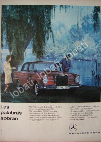 CARTEL ANTIGUO ORIGINAL DE AUTOS MERCEDEZ BENZ 300 SE 1964 /306