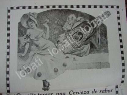 CARTEL ANTIGUO ORIGINAL DE CERVEZA LAGER BIER 1909 CERVECERIA TOLUCA / MUY RARO - Image 2