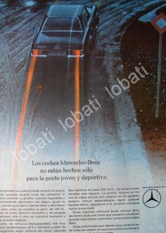 CARTEL ANTIGUO ORIGINAL DE AUTOS MERCEDES BENZ SE 1964 /300