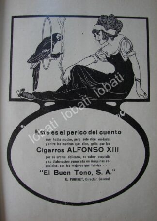 CARTEL ANTIGUO ORIGINAL DE AFICHE ART NOUVEAU. CIGARROS "ALFONSO XIII " CIGARRERA EL BUEN TONO 1914 /276