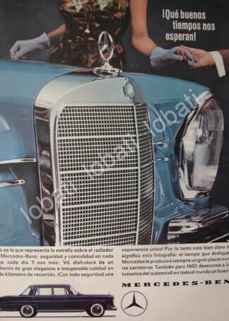 CARTEL ANTIGUO ORIGINAL DE AUTOS MERCEDES BENZ SE 1963 /297