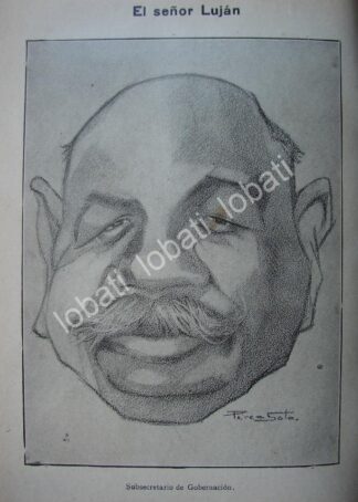 CARICATURA ANTIGUA 1914. JOSE MARIA LUJAN / PLT