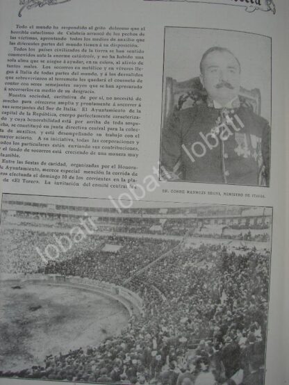 CARTEL ANTIGUO ORIGINAL DE CORRIDA EN LA PLAZA EL TOREO Y PORFIRIO DIAZ 1909 - Image 2