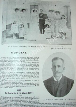 CARTEL ANTIGUO ORIGINAL DE BODA BELTRAN GARMENDIA 1909 /ASM