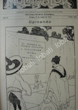 PORTADA ANTIGUA ORIGINAL  1914 ELECCIONES PRESIDENCIALES /303