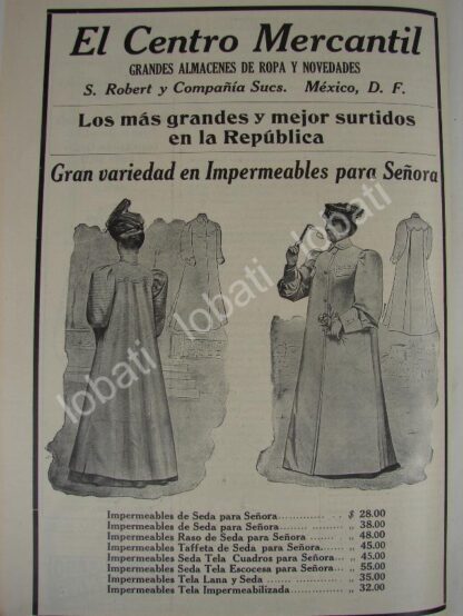 CARTEL ANTIGUO ORIGINAL DE TIENDA EL CENTRO MERCANTIL 1909 /176