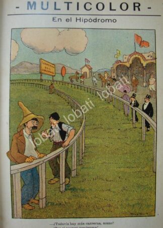 CARICATURA ANTIGUA 1914 DE ATENEDORO PEREZ SOTO. EN EL HIPODROMO