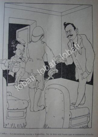 CARICATURA ANTIGUA 1914. PANCHO VILLA Y RODOLFO RIERRO