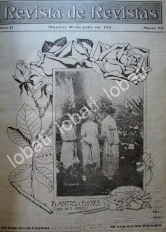 PORTADA ANTIGUA ORIGINAL  1911 EXPOSICION DE FLORES EN SAN ANGEL /LDM