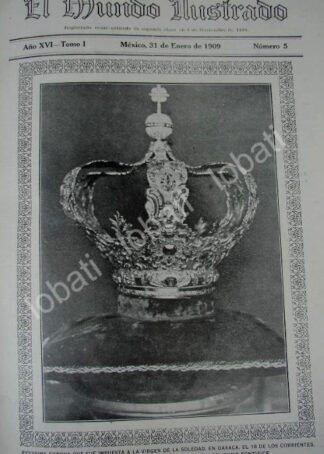 PORTADA ANTIGUA ORIGINAL  Y CORONA DE LA VIRGEN DE LA SOLDAD OAXACA 1909