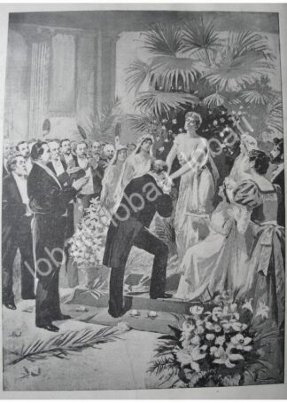 GRABADO ANTIGUO 1897. HOMENAJE A LA ACTRIZ SARA BERHNARDT /FEP