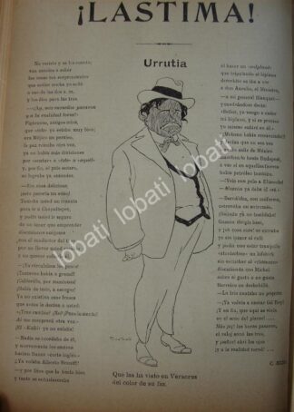CARICATURA ANTIGUA. DR. AURELIANO URRUTIA 1914 POR. A. PEREZ SOTO