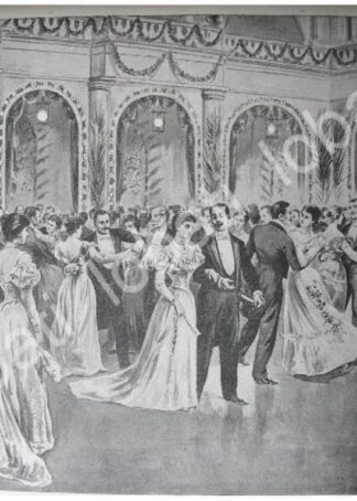 CARTEL ANTIGUO ORIGINAL DE NOTA Y GRABADO ANTIGUO 1897 BAILE EN MINERIA A PORFIRIO DIAZ