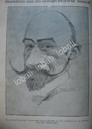 CARICATURA ANTIGUA 1914. JACINTO BENAVENTE / PLT