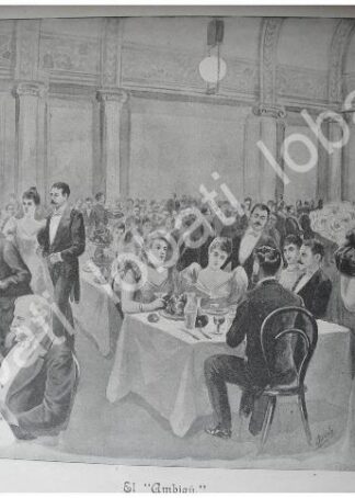 CARTEL ANTIGUO ORIGINAL DE NOTA GRABADO ANTIGUO 1897 BAILE EN PALACIO DE MINERIA, DIBUJO DE CARLOS ALCALDE