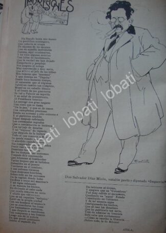 CARICATURA ANTIGUA 1914. SALVADOR DIAZ MIRON