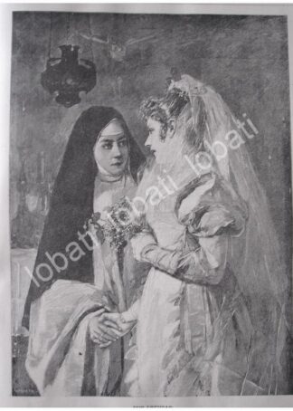 GRABADO ANTIGUO 1897. DOS ESPOSAS POR: GILBERTO IRIARTE