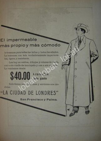CARTEL ANTIGUO ORIGINAL DE AFICHE . TIENDAS LA CIUDAD DE LONDRES 1914 /760