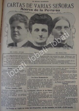 CARTEL ANTIGUO ORIGINAL DE TONICO LA PERUNA 1910 /Ni76 ( PE-RU-NA)