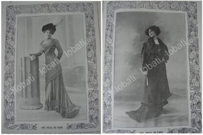GRABADO ANTIGUO 1909. MODAS Y TENDENCIAS EN VESTIDOS /107