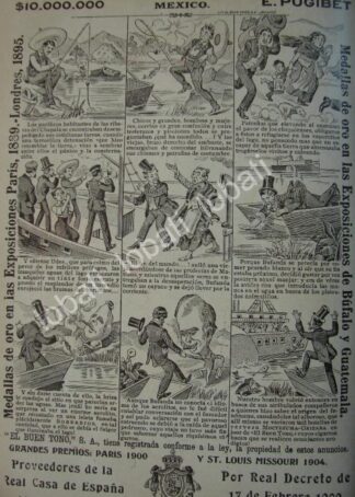 CARTEL ANTIGUO ORIGINAL DE CIA. CIGARRERA EL BUEN TONO 1914 TIRA COMICA No. 61 /281
