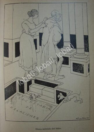 CARICATURA ANTIGUA. RENUNCIA LOPEZ PORTILLO Y ROJAS 1914 / PLT