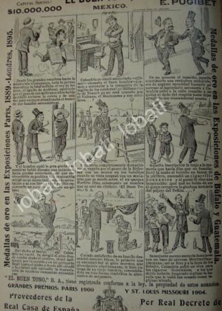 CARTEL ANTIGUO ORIGINAL DE CIA. CIGARRERA EL BUEN TONO 1914 TIRA COMICA No. 60 /282