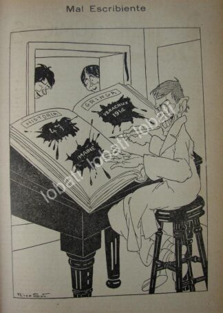 CARICATURA ANTIGUA. INTERVENCION DE 1914 W. WOODROW WILSON/ PLT MLT