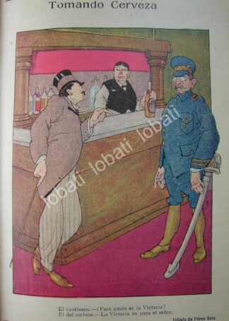 CARICATURA ANTIGUA. 1914 VICTORIANO HUERTA. POR: PEREZ SOTO