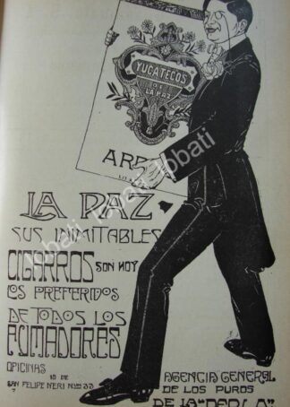 CARTEL ANTIGUO ORIGINAL DE CIGARROS YUCATECOS 1914, CIA. CIGARRERA LA PAZ /283
