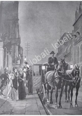 GRABADO ANTIGUO 1897 JUEVES SANTO, D.F POR: JOSE MARIA VILLANUEVA