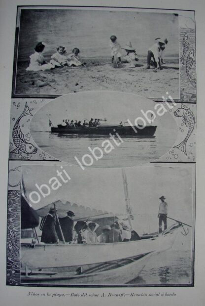 CARTEL ANTIGUO ORIGINAL DE FAMILIA DE ALBERTO BRANNIFF DE PASEO 1910 / ASM