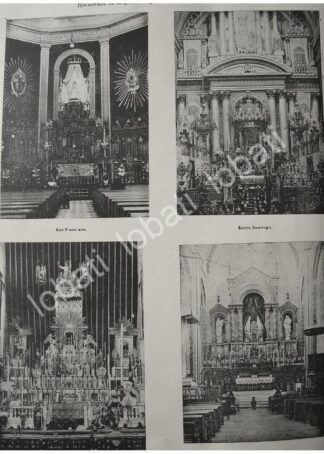 CARTEL ANTIGUO ORIGINAL DE ALTARES DE VARIAS PARROQUIAS EN SEMANA SANTA 1897 / ARTE SACRO RLG