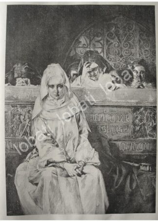 CARTEL ANTIGUO ORIGINAL DE NOVICIA EN EL CORO, DE GILBERTO IRIARTE 1897 / ARTE SACRO RLG