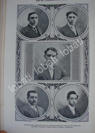 CARTEL ANTIGUO ORIGINAL DE ALUMNOS DEL CONSERVATORIO NACIONAL 1910 / MUSICOS