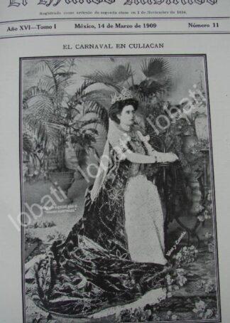 PORTADA ANTIGUA ORIGINAL  1909 CARNAVAL DE CULIACAN. DOLORES CORONA