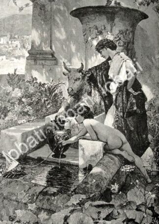 GRABADO ANTIGUO 1897 GRECIA INMORTAL POR: H. SIEMIRADSKI