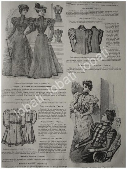 GRABADO ANTIGUO TENDENCIAS DE MODAS DE 1897. /110 - Image 2