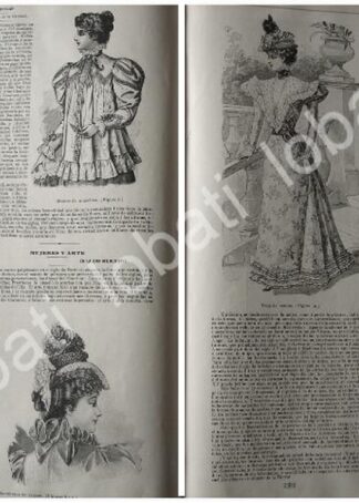 GRABADO ANTIGUO TENDENCIAS DE MODAS DE 1897. /110
