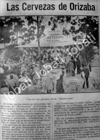 CARTEL ANTIGUO ORIGINAL DE MINI CARTEL CERVECERIA MOCTEZUMA EN KERMESSE 1911
