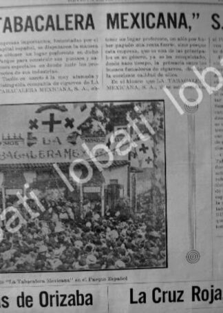CARTEL ANTIGUO ORIGINAL DE CIGARRERA LA TABABACALERA MEXICANA S.A EN KERMESSE 1911