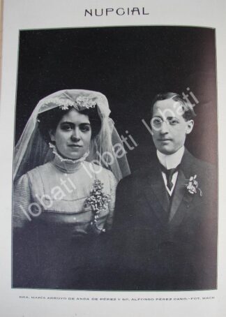 CARTEL ANTIGUO ORIGINAL DE BODA. PEREZ ARROYO 1910 ( MARIA ARROYO DE ANDA ) /ASM