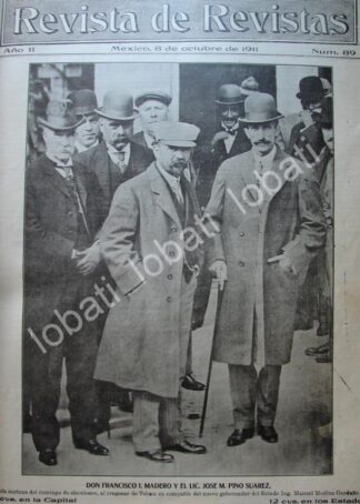 PORTADA ANTIGUA ORIGINAL  1911 PINO SUAREZ & FRANCISCO I MADERO VOTANDO /PLT