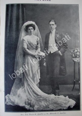 CARTEL ANTIGUO ORIGINAL DE BODA. AGUILAR YARZA 1910 ( EDUARDO I. AGUILAR ) ASM